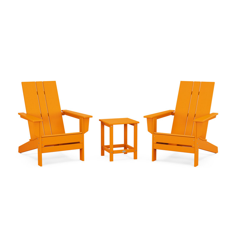Chaise Adirondack d'extérieur avec table POLYWOOD x, Tangerine