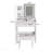 3-Color Led Vanity Mirror With Stool, Dressing Table For Bedroom, 2 Drawers & 5 Storage Cabinets (4 Open + 1 Hidden), Adjustable Lighting (White)-1661471202