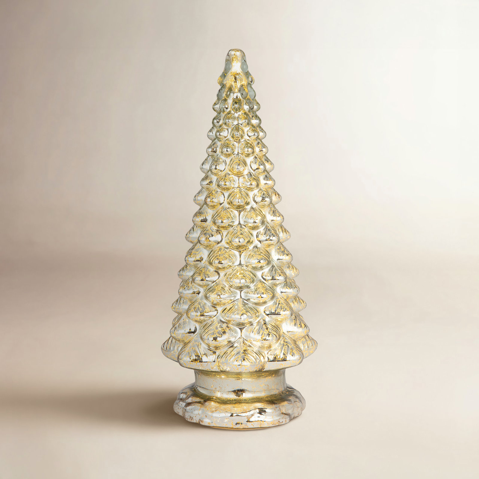 Nostalgic Lighted Glass Table Tree, 16" H x 6.60" W x 6.60" D