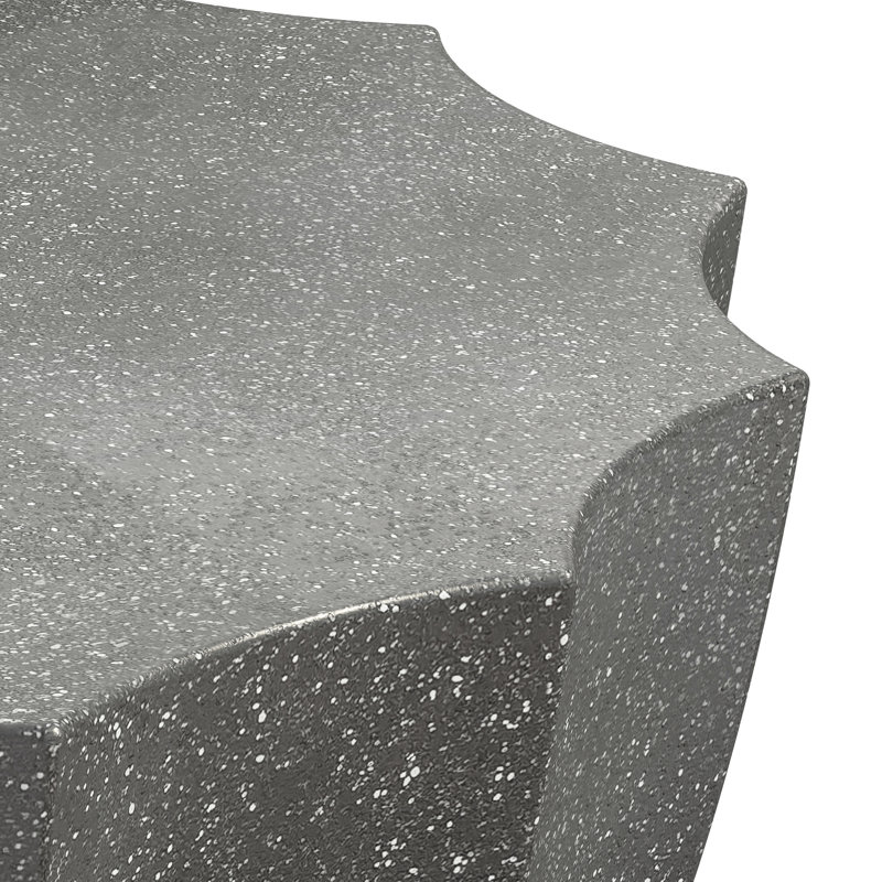 35.43" Modern Outdoor Waterproof Coffee Table - Durable Mgo Cement Design For Patio, Garden, Backyard & Living Room - Weather-Resistant Grey Finish