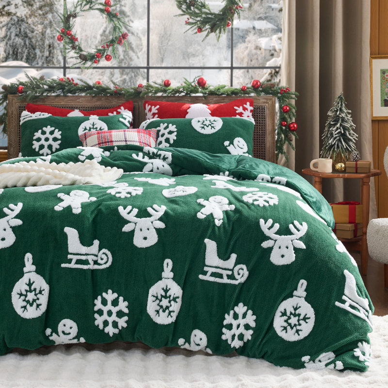 Ensemble de housse de couette de literie Fluffy Christmas