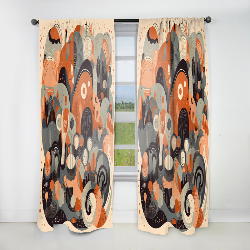 Caryll - Evolving Abstractions II - Rideau moderne - Velours obscurcissant - 1 panneau, L 52 po x L 84 po