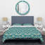 Motif oriental turquoise - ensemble de housse de couette abstraite - microfibre de polyester-274292896