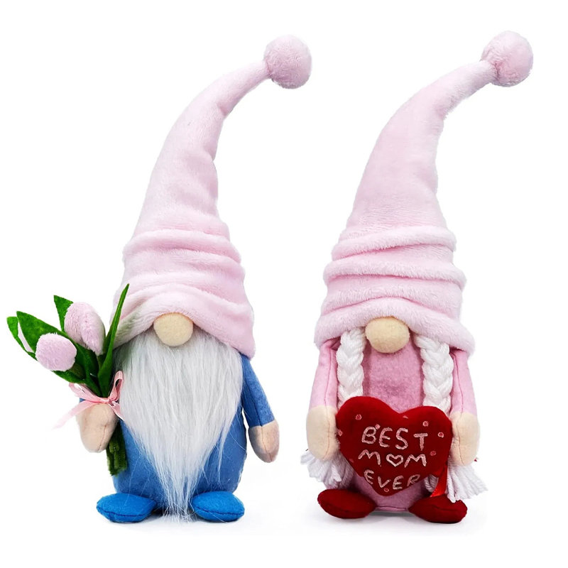 Gnomes en peluche, ornement unique unique de bonne chance, décoration de table de bureau d'intérieur