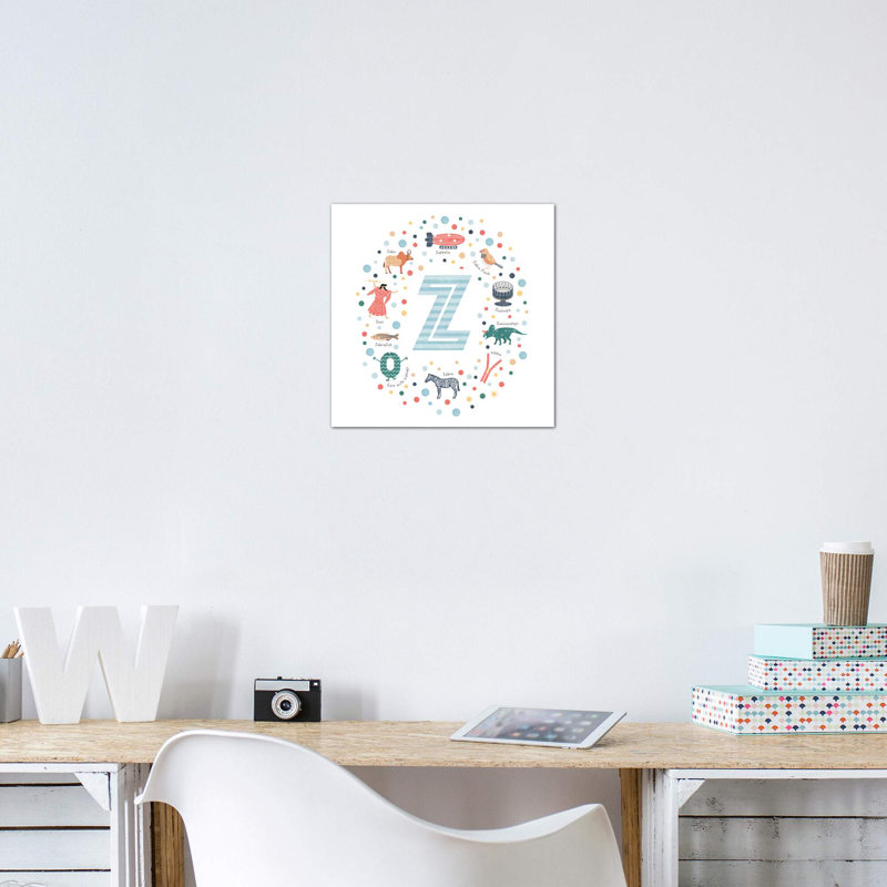 Lettre Z - impression d'art graphique, Toile tendue, Pas de tapis, H 26 po x l 26 po x P 1,5 po