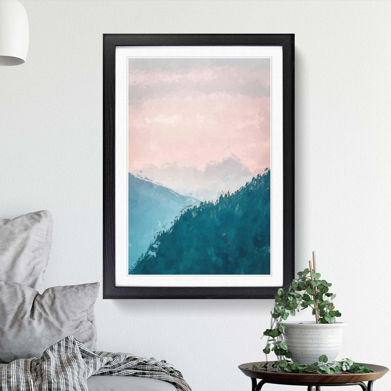 The Forest Angles in Abstract - Picture Frame Graphic Art Print, Black Framed, 87cm H x 62cm W x 2cm D