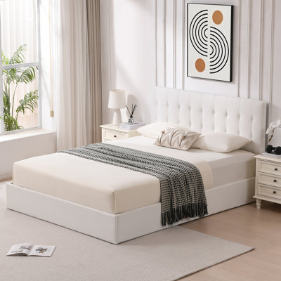 Arcadia Hydraulic Lift Up Storage Upholstered Platform Bed