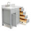 Meuble-lavabo simple 36 po avec plateau en marbre blanc de Carrare Abbate-85364354