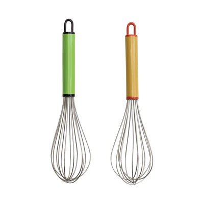 Stainless Steel Whisks With Enameled Aluminum Handles
