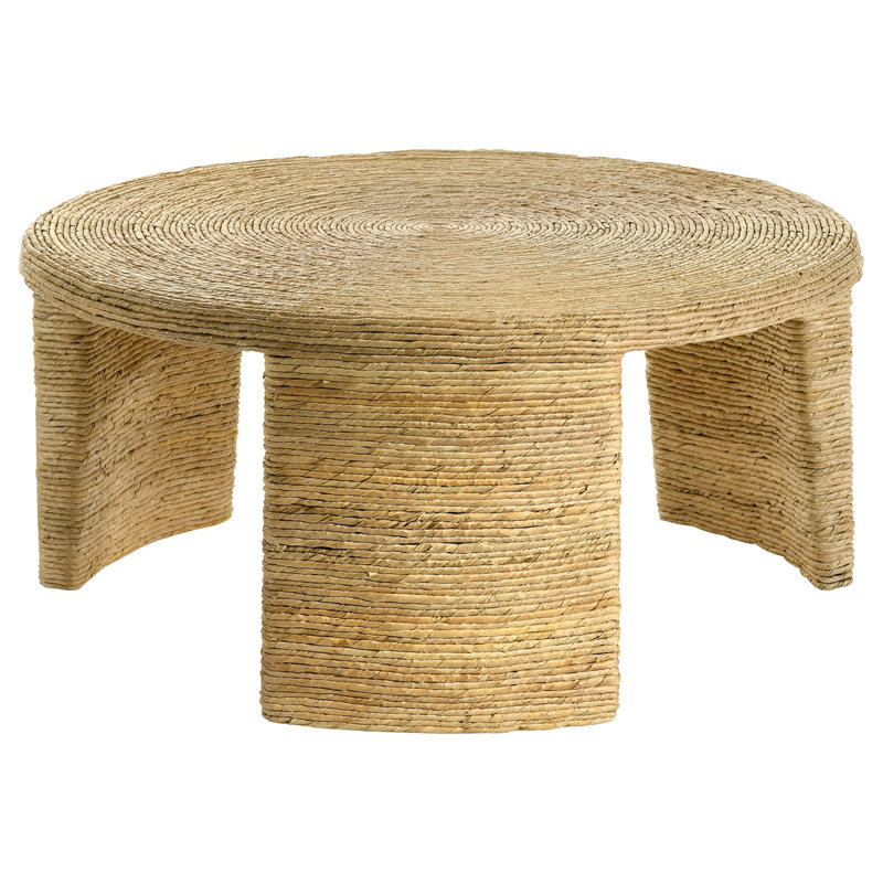 Mize Woven Rattan Round Coffee Table