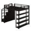Modern Loft Bed Including Display Shelves, Storage Cabinets
