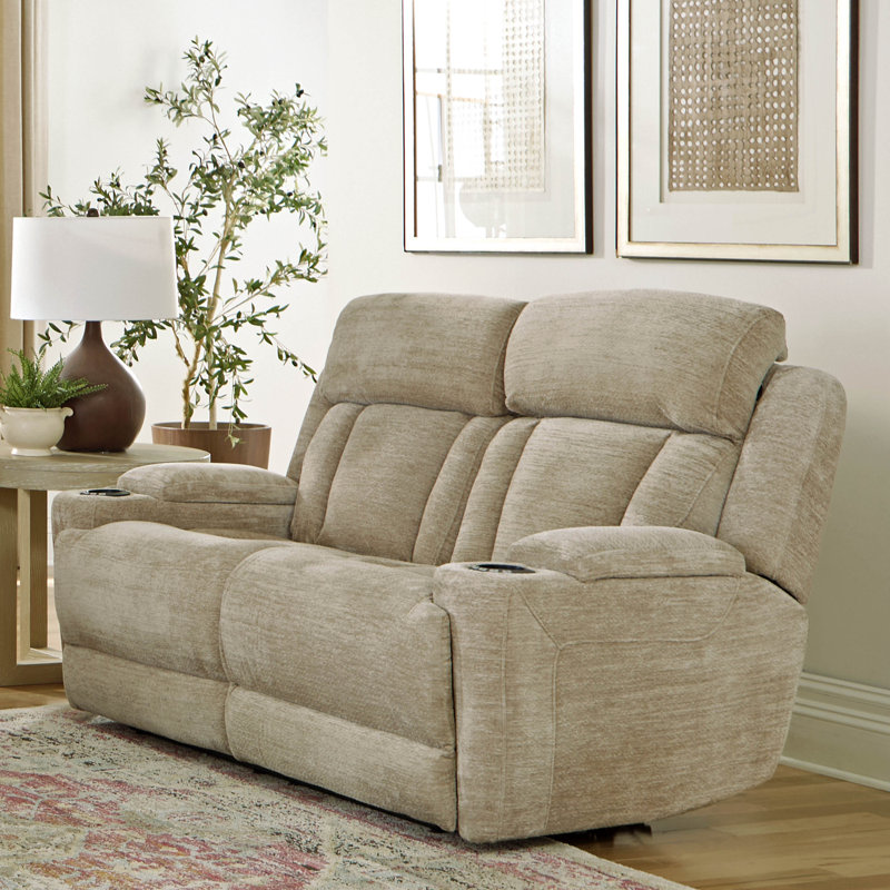 Pul 65" Power Reclining Loveseat with USB Port, Lucky Fawn