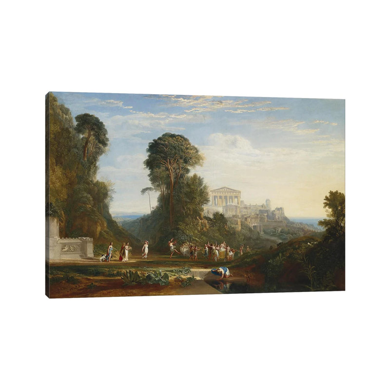 The Temple of Jupiter Panellenius by J.M.W. Turner - 1 Piece Wrapped Canvas Painting, 30.48cm H x 45.72cm W x 1.91cm D
