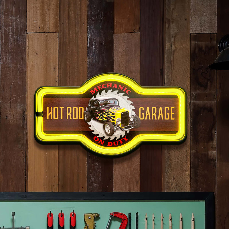Enseigne de bar en néon 17 pi Foundry Select Hot Rod Garage