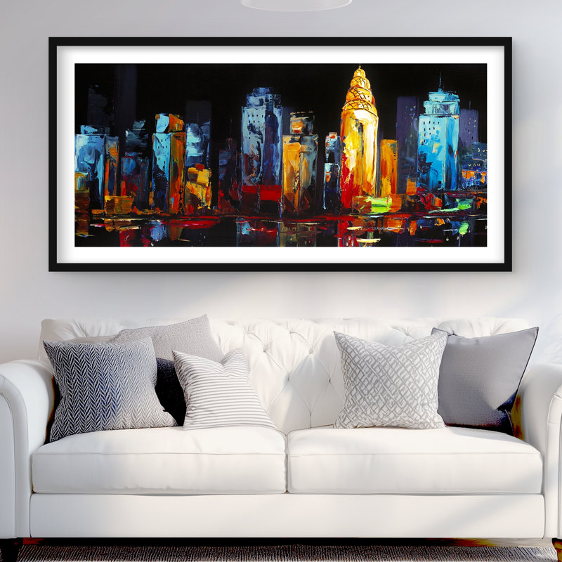 Impression de paysage urbain abstrait coloré | Décoration intérieure contemporaine