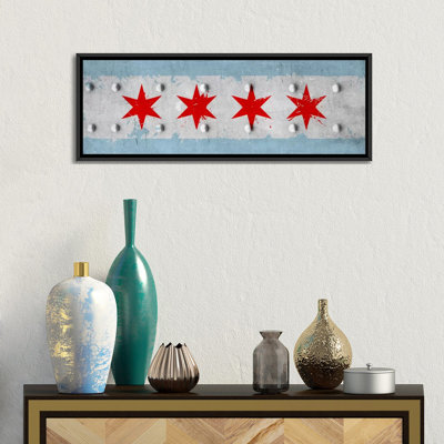" Chicago City Flag (Riveted Metal) Panoramic " Graphic Art