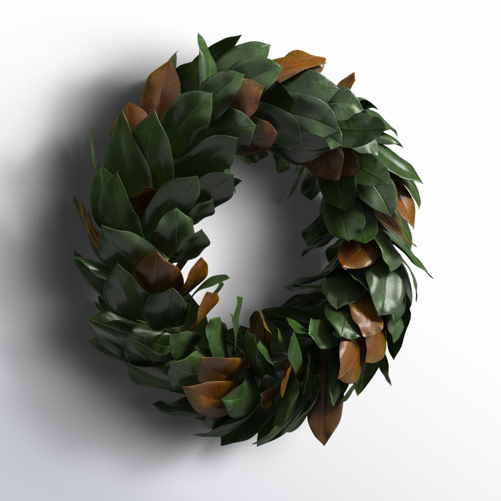 Barrigan Handcrafted Faux Magnolia Metal Wreath, 30" H x 30" W x 6" D