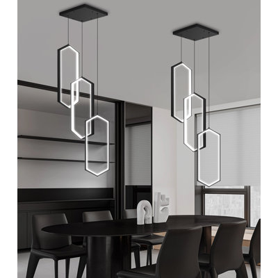 3-ring Led Dimmable Chandelier Black