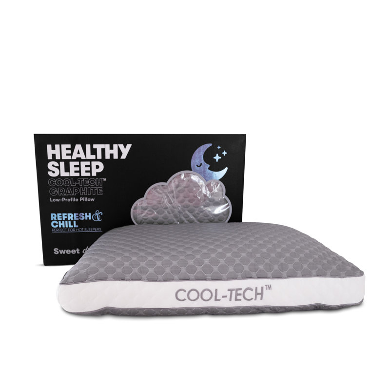 Healthy Sleep Cool-Tech White Pillows, Gray/White, King