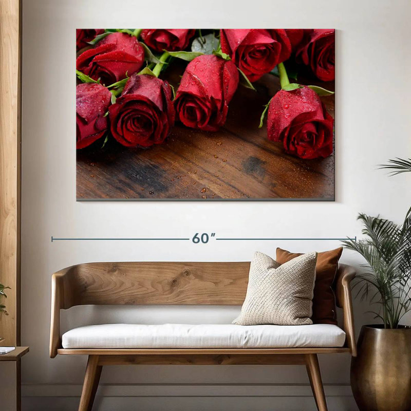 Harnek fraîchement cueillies roses rouges, H 34 po x l 51 po