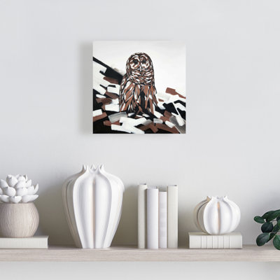 Tawny Owl Rustic Canvas | Bedroom Wall Art Home Decor
