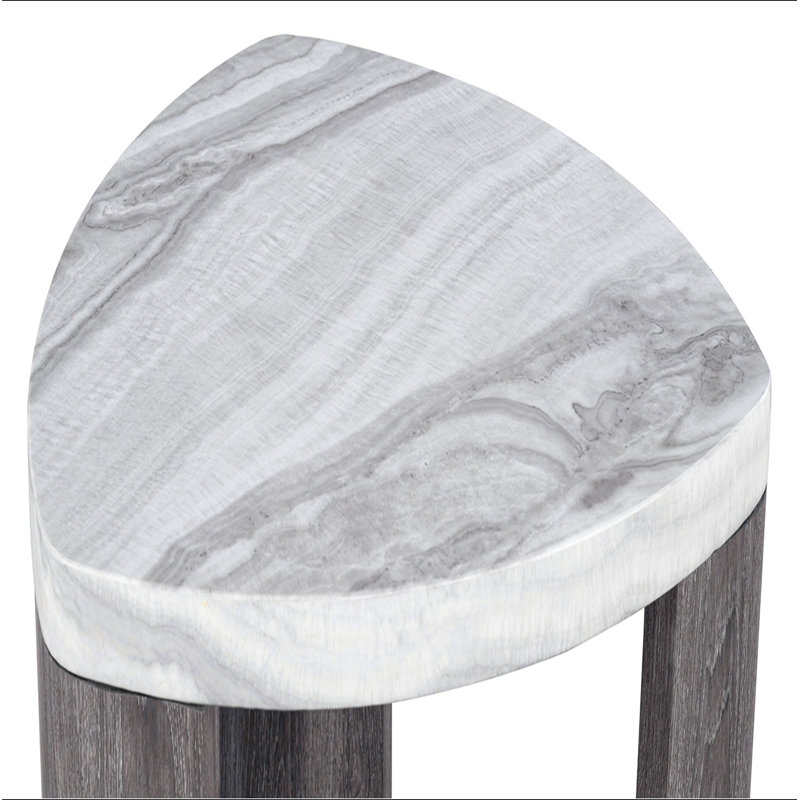 Table de bout triangulaire de style contemporain en marbre