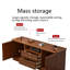 Meuble télé classique en bois massif avec rangement pour portes d'armoire et tiroirs-878506786