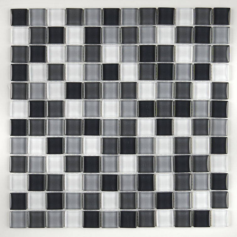 Color Wave 1" x 1" Glass Mosaic Field Tile in Soft Cashmere