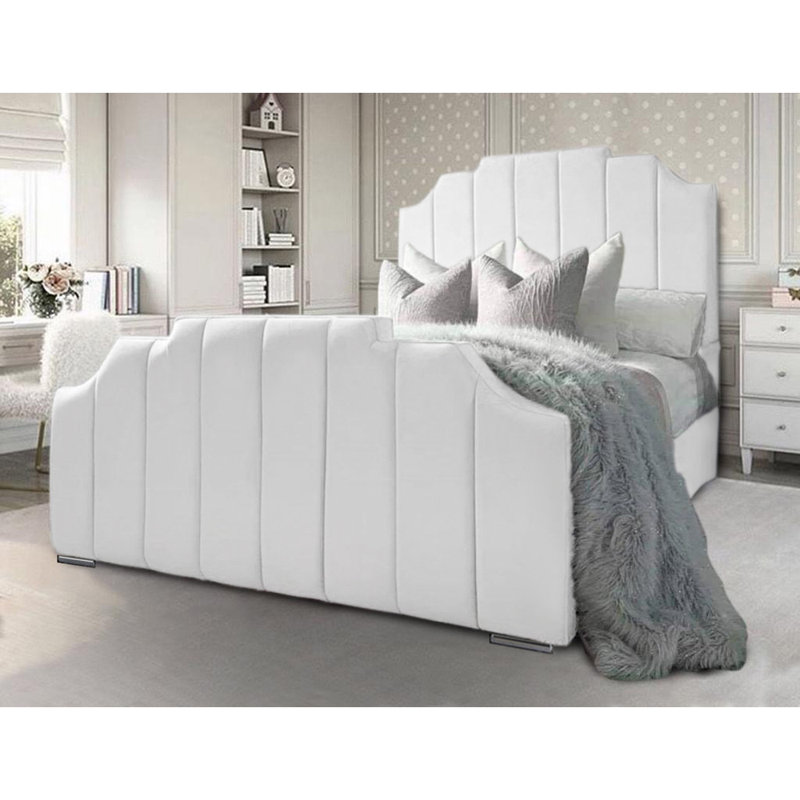 Tyrion Upholstered Bed , Super King (6'), White