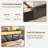 Full Bed Frame With 6 Underbed Drawers And Open Storage Headboard, Upholstered Platform Bed With Adjustable Led Light And Charging Station, No Box Spring Needed-2070954080-2079623109