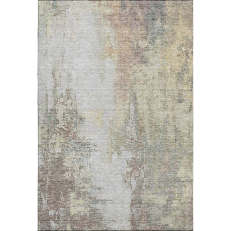 Tapis abstrait lavable à la machine Premium Mouton, Rectangulaire 8 pi x 10 pi