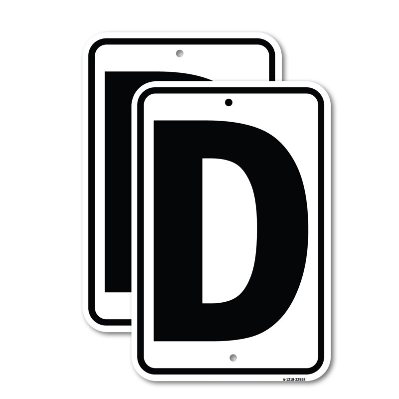 Enseigne avec lettre «D» en aluminium