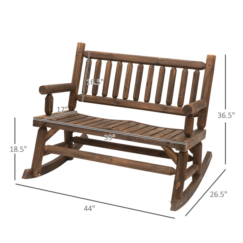 Chaise berçante pour 2 personnes, Noyer