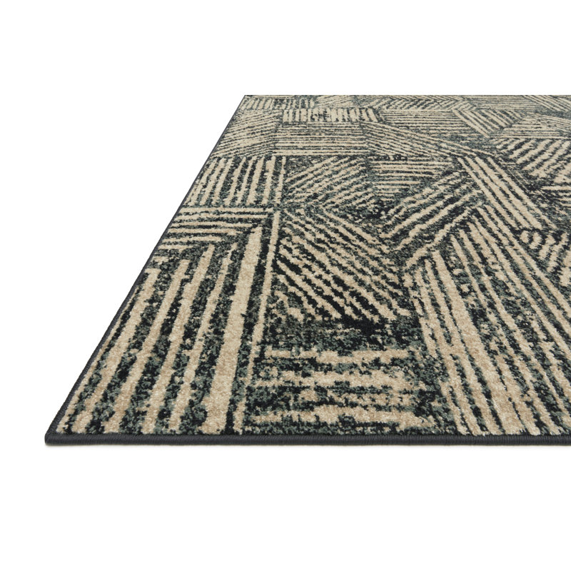 Geometric Blue Area Rug, Runner 2'3" x 7'6"