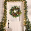 Couronne de Noël pour porte d'entrée, couronne de champagne or de 20 pouces avec ornements en boule, décoration de couronne de Noël de l'Action de grâce-886796393