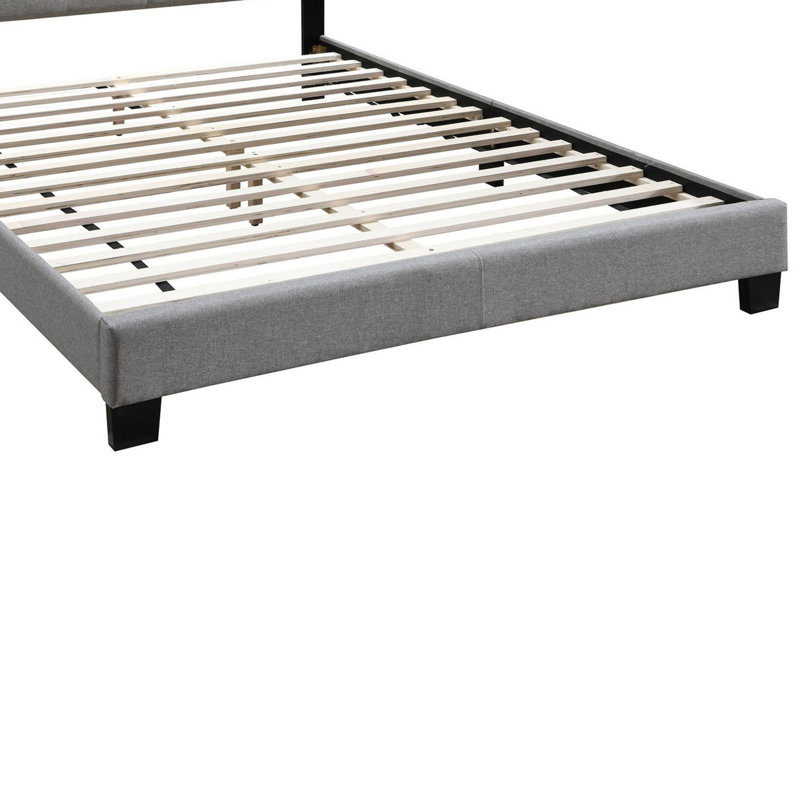 Samanthalee Tufted Upholstered Platform Bed, Queen, Gray