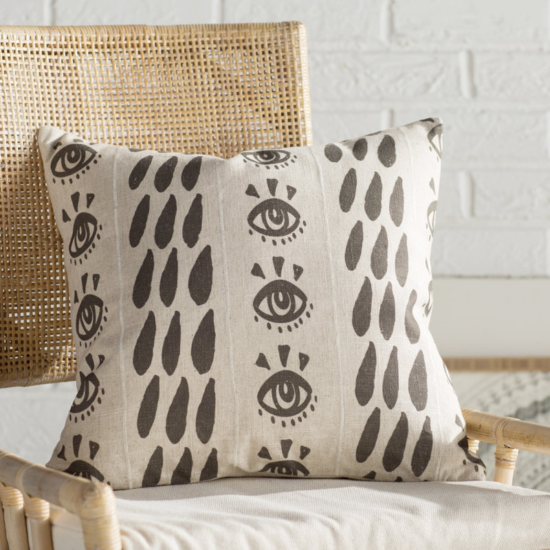 Mud Cloth Geometric Linen Reversible Throw Pillow
