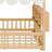 Wooden Floor Bed,House-Shaped Daybed With Fense,3 Storage Bookshelves,Curtain And LED Light-125516534
