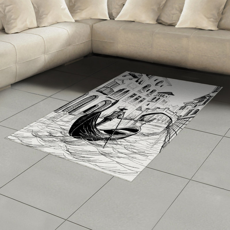 Tapis zone noire esquissée, Rectangle— 4 pi x 5 pi 8 po