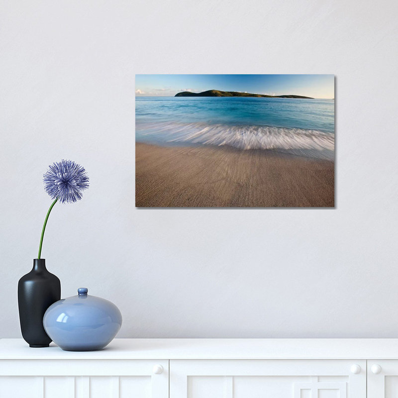 Surf on Beach at Sunset, Culebra Island, Puerto Rico 1 Piece Wrapped Canvas Wall Art, 30.48 cm H x 45.72 cm W