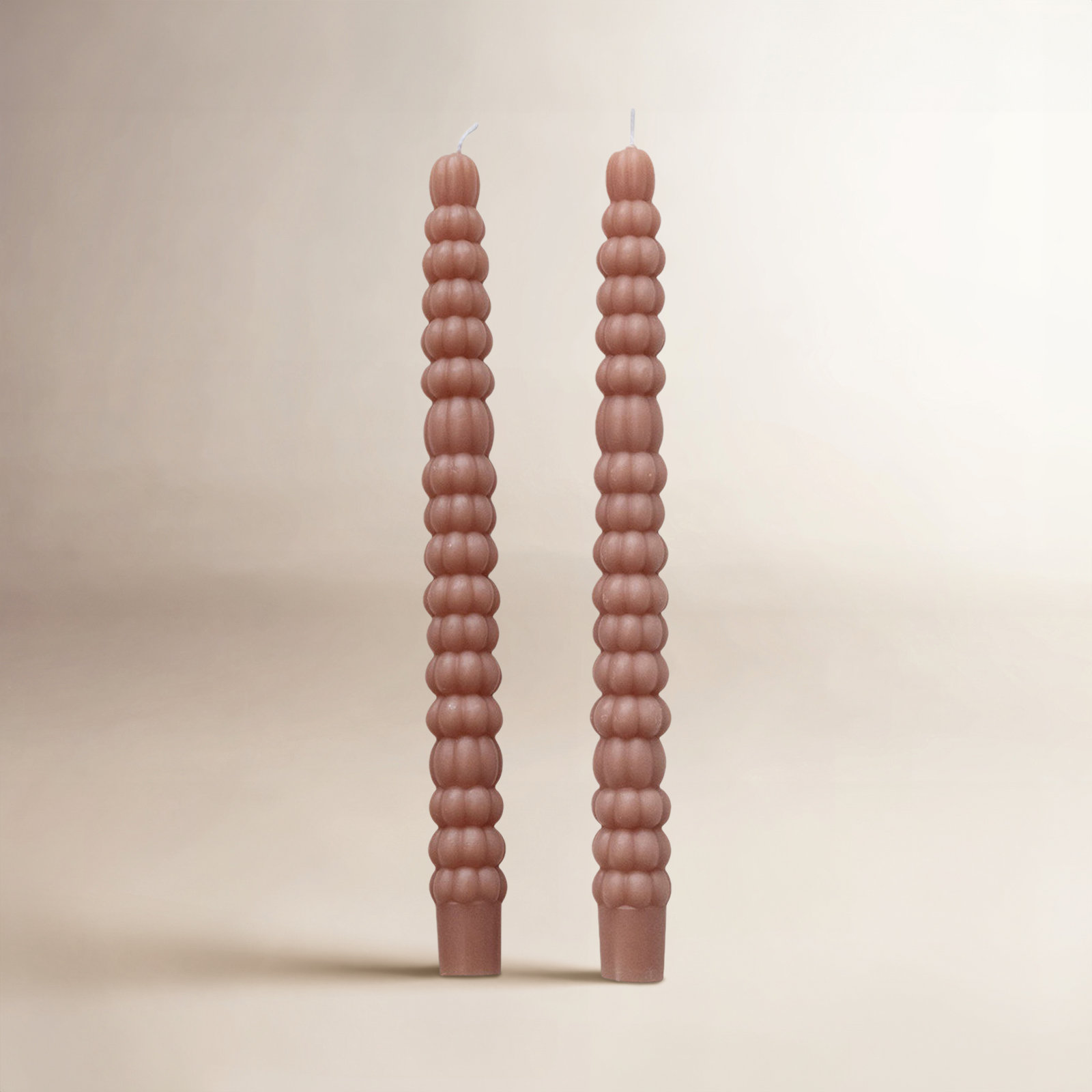 Unscented Pumpkin Shaped Taper Candles In Box, Tan