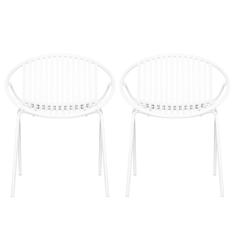Chaises de salle à manger de patio, Blanc