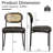 Mid Century Modern Faux Leather Upholstered Dining Side Chairs With Curved Rattan Back,Black-1654886100-1656043731