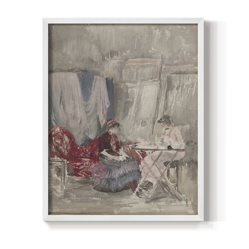 «Vintage Floral Print», impression encadrée CCLXI - bois massif, H 11 po x l 9 po, Blanc