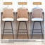 Swivel Upholstered Rattan Back Counter & Bar Stool-1362592448