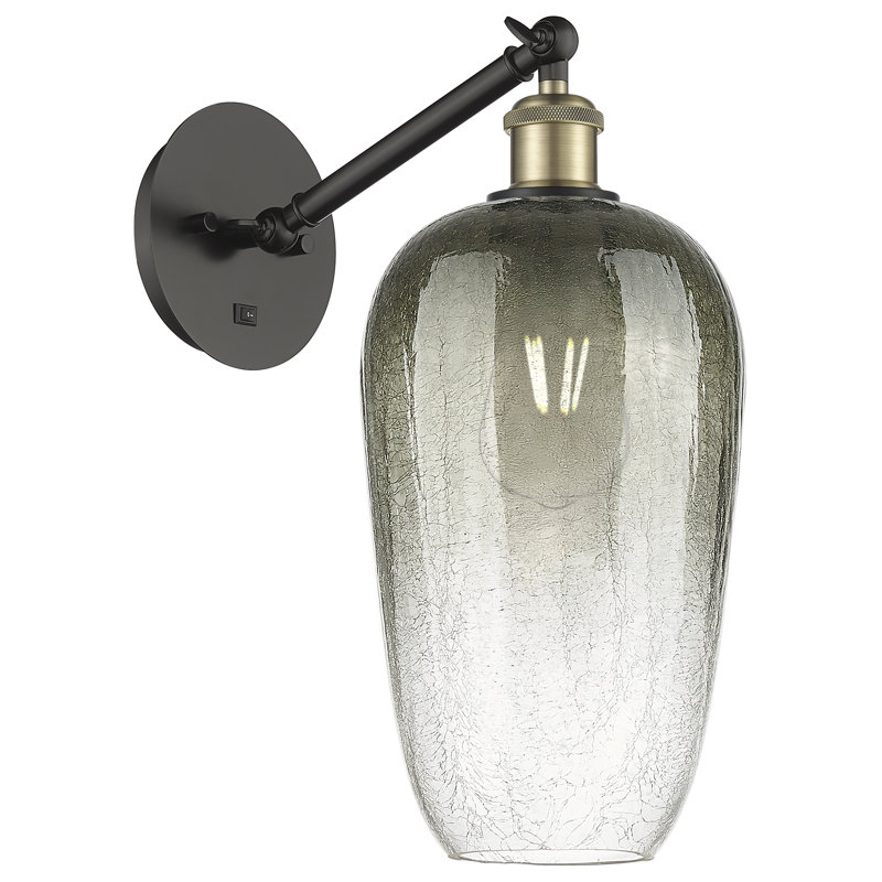 Kazmierski Steel Armed Sconce, Grey / Black/Antique Brass