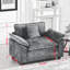 Chaise d'appoint modulaire avec tissu chenille et coussins ergonomiques-122062131