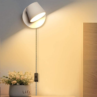 Charlote Directional Led Armed Sconce Plug-in Adjustable Head Wall Sconce Night Light