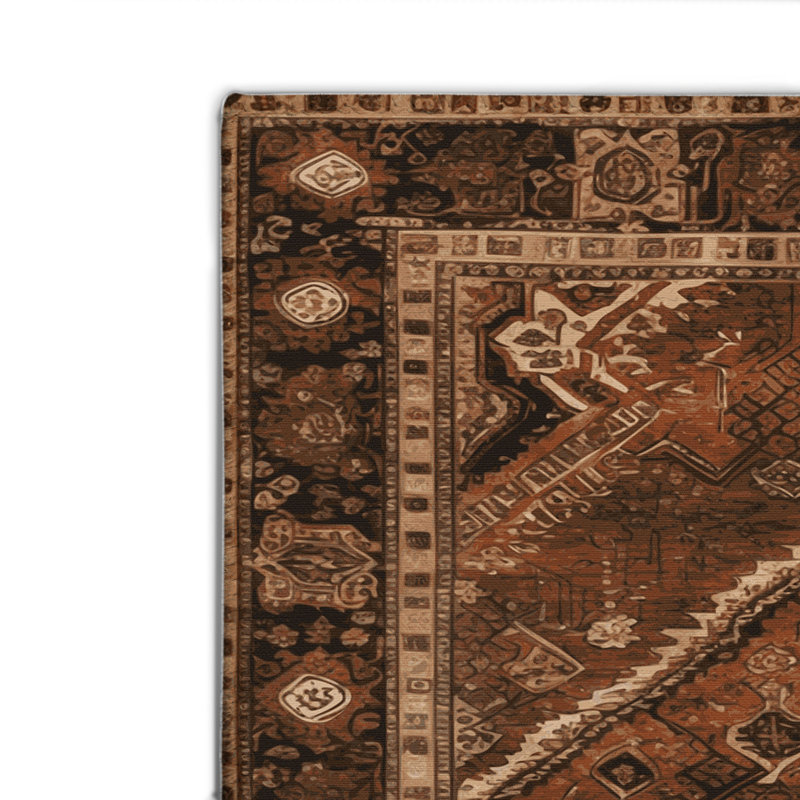 Tapis turc intérieur et extérieur brun, Rectangulaire 2 pi x 3 pi