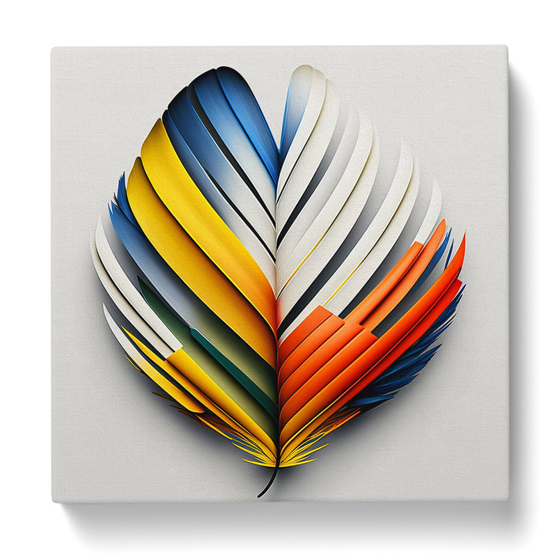 Feather Bauhaus - Wrapped Canvas, 35cm H x 35cm W x 3cm D